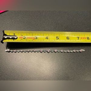 Sterling Silver and Pink Gemstone Bracelet